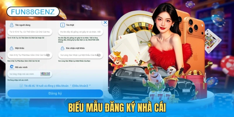 Form mẫu đăng ký Fun88 cần ghi nhớ